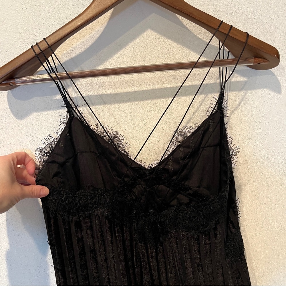 Zara NWT Trafaluc Party Velvet Striped Triple Thin Strap Semi Sheer Tank - Picture 7 of 13